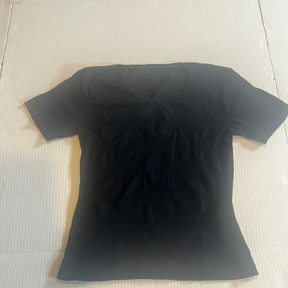 Harley Davidson mesh short sleeve Classic Black Women's Top w scooped neck